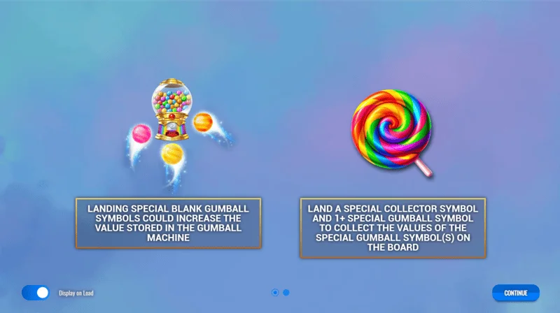 Sweet Candy Cash Stash – menu główne i ustawienia automatu